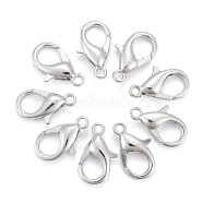 Platinum Plated Alloy Bracelet Lobster Claw Clasps, Parrot Trigger Clasps, Size: about 9mm wide, 15.5mm long, hole: 1.5mm(X-E106-NF)