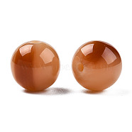 Resin Beads, Imitation Gemstone, Round, Chocolate, 12x11.5mm, Hole: 1.5~3mm(RESI-N034-01-I02)