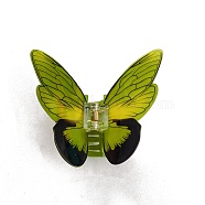 Acrylic Claw Hair Clips, Butterfly, Yellow Green, 95x100x45mm(PW-WGB13F0-02)