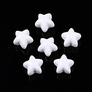 Opaque Acrylic Beads, Star, White, 15.5x16.5x15mm, Hole: 2.5mm, about 270pcs/500g(OACR-N137-57)