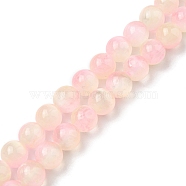 Natural Selenite Beads Strands, Grade A, Dyed, Round, Pearl Pink, 8.5mm, Hole: 0.8mm, about 46pcs/strand, 15.35''(39cm)(G-P493-01L)