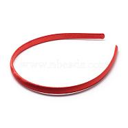 Plain Plastic Hair Band Findings, No Teeth, Covered with Cloth, Red, 120mm, 9.5mm(OHAR-Q275-04H)