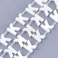 Natural Freshwater Shell Beads, Top Drilled Beads, White, Letter.K, 10x8x3mm, Hole: 0.8mm(SHEL-T012-59K)