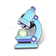 Alloy Enamel Microscope Brooches, with Enamel Pin, Light Sky Blue, 27x17x11mm(JEWB-K004-39)