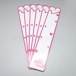(Holiday Stock-Up Sale)Cardboard Hair Clip Display Cards, Rectangle with Heart, Deep Pink, 32x5.7cm(CDIS-R034-62)