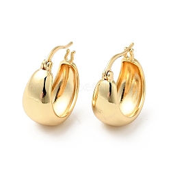 Rack Plating Brass Thick Tube Hoop Earrings for Women, Cadmium Free & Lead Free, Real 18K Gold Plated, 20x23x13mm, Pin: 0.8mm(X-EJEW-G311-03G)