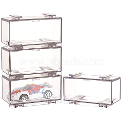 Plastic Mold Presentation Boxes, Minifigures Display Case for Car Toy Storage, Rectangle, Gray, 4.52x9.5x4.3cm(ODIS-WH0329-58B)