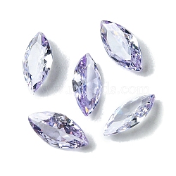 Cubic Zirconia Cabochons, Point Back, Horse Eye, Lilac, 8x4x2mm(ZIRC-P116-02A-15)