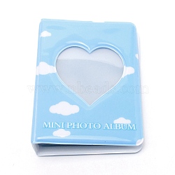 PVC Card Storage Albums, Photocard Binder, DIY Transparent Photo Album Scrapbooking, Hollow Heart, Deep Sky Blue, Cloud Pattern, 11x8.2x2.7cm, Inner Diameter: 9.5x7cm(AJEW-WH0261-10B)