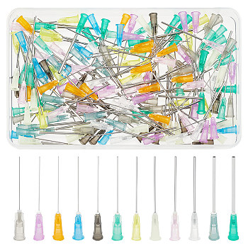 120Pcs 12 Style Plastic & Stainless Steel Fluid Precision Blunt Needle Dispense Tips, Glue Dispensing Needles, Mixed Color, 5.5x0.6cm, 10pcs/style