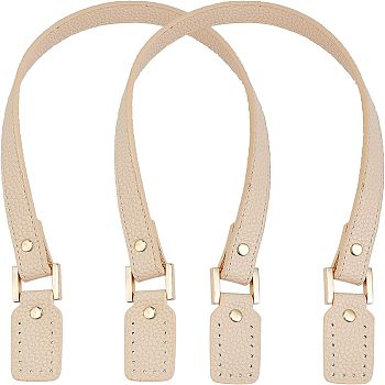 PU Leather Bag Handles, with  Aluminium Alloy Findings, for Bag Straps Replacement Accessories, Bisque, 590mm