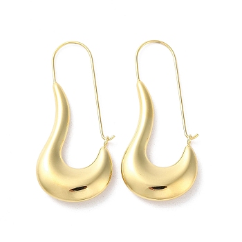 Ion Plating(IP) 304 Stainless Steel Hoop Earrings, Oval, Golden, 49x21.5mm