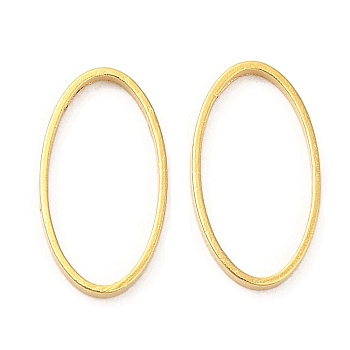 Brass Linking Rings, Cadmium Free & Lead Free, Long-Lasting Plated, Oval, Real 24K Gold Plated, 13x7x1mm, Inner Diameter: 12x6mm