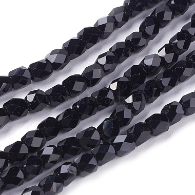 4mm Black Cube Electroplate Glass Beads