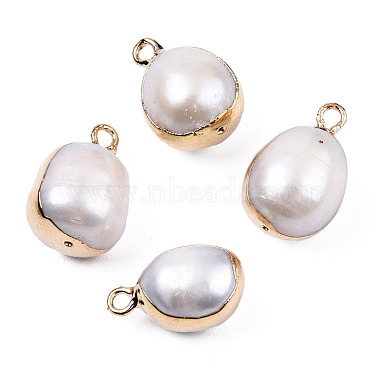pendentifs de perle keshi perle baroque naturelle galvanoplastie(PEAR-N021-11)-2