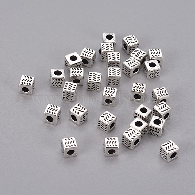 Antique Silver Cube Alloy Spacer Beads
