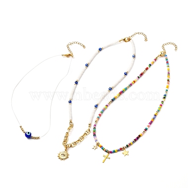 Mixed Color Glass Necklaces