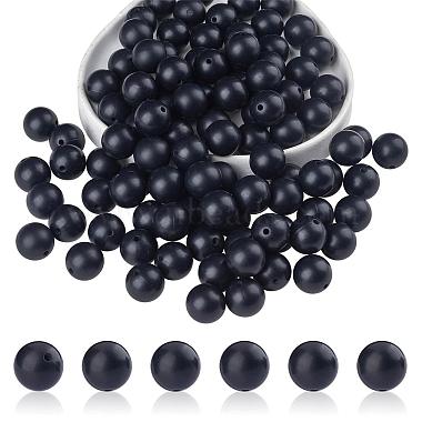 Black Round Silicone Beads
