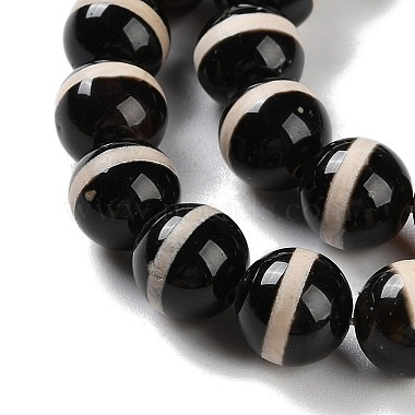 Natural Tibetan Striped Pattern dZi Agate Beads Strands(G-B084-A04-01)-4