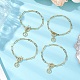 12Pcs Constellation Brass Paperclip Chains Charm Bracelets for Women(BJEW-JB11256)-1