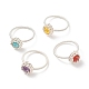 4Pcs 4 Style Natural & Synthetic Mixed Gemstone Round Finger Rings Set(RJEW-TA00057)-1