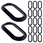 45Pcs Plastic Bag Handles, Oval, Black, 108x53.5x8mm, Inner Diameter: 84.5x30mm(FIND-BC0019-53A)