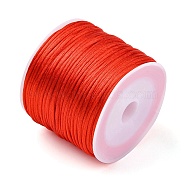 30M Nylon Rattail Satin Cord, Beading String, for Chinese Knotting, Jewelry Making, Orange Red, 1mm, about 32.81 Yards(30m)/Roll(NWIR-YW0001-04-04)