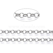 Brass Rolo Chains, Belcher Chains, Soldered, Long-Lasting Plated, with Spool, Cadmium Free & Nickel Free & Lead Free, Platinum, 4.5x1.2mm, about 6.56 Feet(2m)/roll(X-CHC-S008-002A-P)