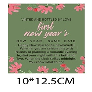 Coated Paper Adhesive Sticker, Wine Bottle Adhesive Label, Anniversary Theme, Rectangle, Green, 12.5x10cm(DIY-WH0233-133)