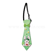 Easter Theme Rabbit Egg Glitter Felt Necktie, Party Children Suit Neck Ties, for Boy, with Elastic Band, Pale Green, Inner Diameter: 89~157mm(AJEW-C030-01E)