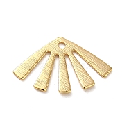 Brass Pendants, Real 18K Gold Plated, Fan, 12.5x20x0.6mm, Hole: 1.4mm(KK-O100-20G-02)