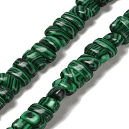 Synthetic Malachite Beads Strands, Rectangle, 9x4x4.5mm, Hole: 1mm, about 93pcs/strand, 15.28 inch(38.8cm)(G-Q167-B21-01)