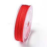 Braided Nylon Threads, Mambo Thread, for Jewelry Making, Red, 1.5mm, about 19.68 yards(18m)/roll(NWIR-F010-05)