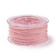 Macrame Cotton Cord, Braided Rope, with Plastic Reel, for Wall Hanging, Crafts, Gift Wrapping, Pink, 1.5mm, about 21.87 Yards(20m)/Roll(OCOR-H110-01C-16)