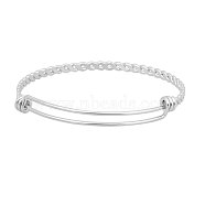 Adjustable 304 Stainless Steel Expandable Bangle Making, Stainless Steel Color, 2-1/2 inch(6.5cm)(X-STAS-I066-01B)