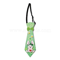 Easter Theme Rabbit Egg Glitter Felt Necktie, Party Children Suit Neck Ties, for Boy, with Elastic Band, Pale Green, Inner Diameter: 89~157mm(AJEW-C030-01E)