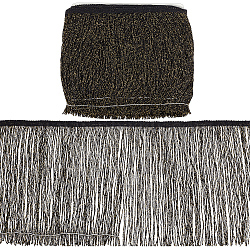 Polyester Tassel Lace Trim, Black, 7-7/8 inch(200mm), about 10.94 Yards(10m)/pc(SRIB-WH0011-251B-01)