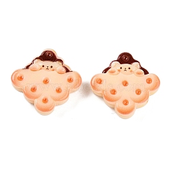 Opaque Resin Decoden Cabochons, Biscuits & Bear, Imitation Food, Sandy Brown, 30x30x8.5~9mm(RESI-N039-126)