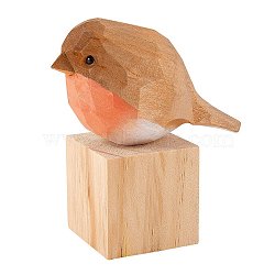 Wooden Birds and Block Ornaments, for Home Desk Display Decorations, Tan, 87x41.5x46.1mm(JX678A)