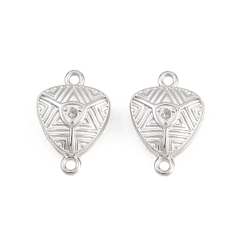 304 Stainless Steel Magnetic Clasps with Loops, Round Hole, Shield, 10x15x5.5mm, Hole: 1.2mm, Fit for 1.2mm Rhinestone