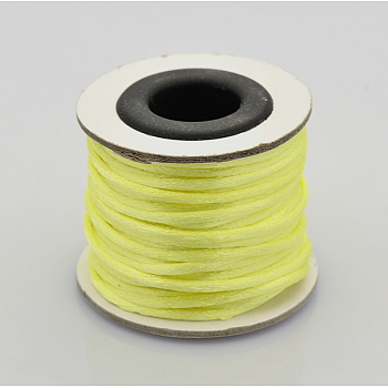Macrame Rattail Chinese Knot Making Cords Round Nylon Braided String Threads, Satin Cord, Champagne Yellow, 2mm, about 10.93 yards(10m)/roll