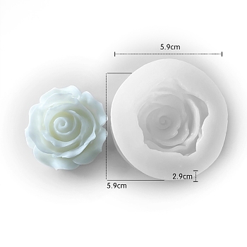 Flower Scented Candle Food Grade Silicone Molds, Candle Making Molds, Aromatherapy Candle Mold, White, 5.9x5.9x2.9cm