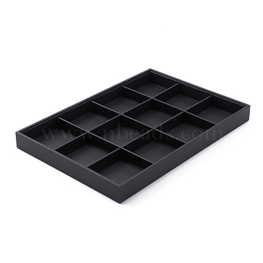 Stackable Wood Display Trays Covered By Black Leatherette(X-PCT106)-4