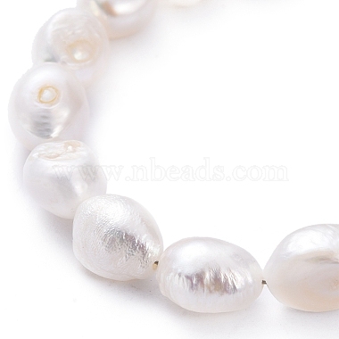 Pulseras de perlas keshi con perlas barrocas naturales(BJEW-JB05262)-2