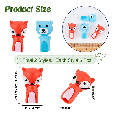 Nbeads 4 Sets 2 Style Silicone Animal Pencil Cap(AJEW-NB0005-17)-2
