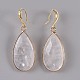 Boucles d'oreilles en cristal de quartz naturel en forme de larme(EJEW-JE02998-02)-2