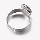Componentes de anillos de dedo de 304 acero inoxidable ajustables(STAS-I097-037A-P)-3