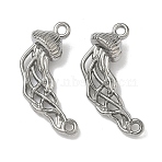 304 Stainless Steel Links Connector Charms, Jellyfish, Non-Tarnish, Stainless Steel Color, 25.5x12x6mm, Hole: 1.5mm and 1.6mm(STAS-I367-01P)
