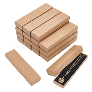Kraft Paper Cardboard Jewelry Boxes, Bracelet Box, Rectangle, BurlyWood, 17x4x2.5cm(CBOX-BC0001-12)