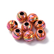 UV Plating Opaque Acrylic Beads, Basketball, 10mm, Hole: 3.5mm(PACR-Q003-05D)